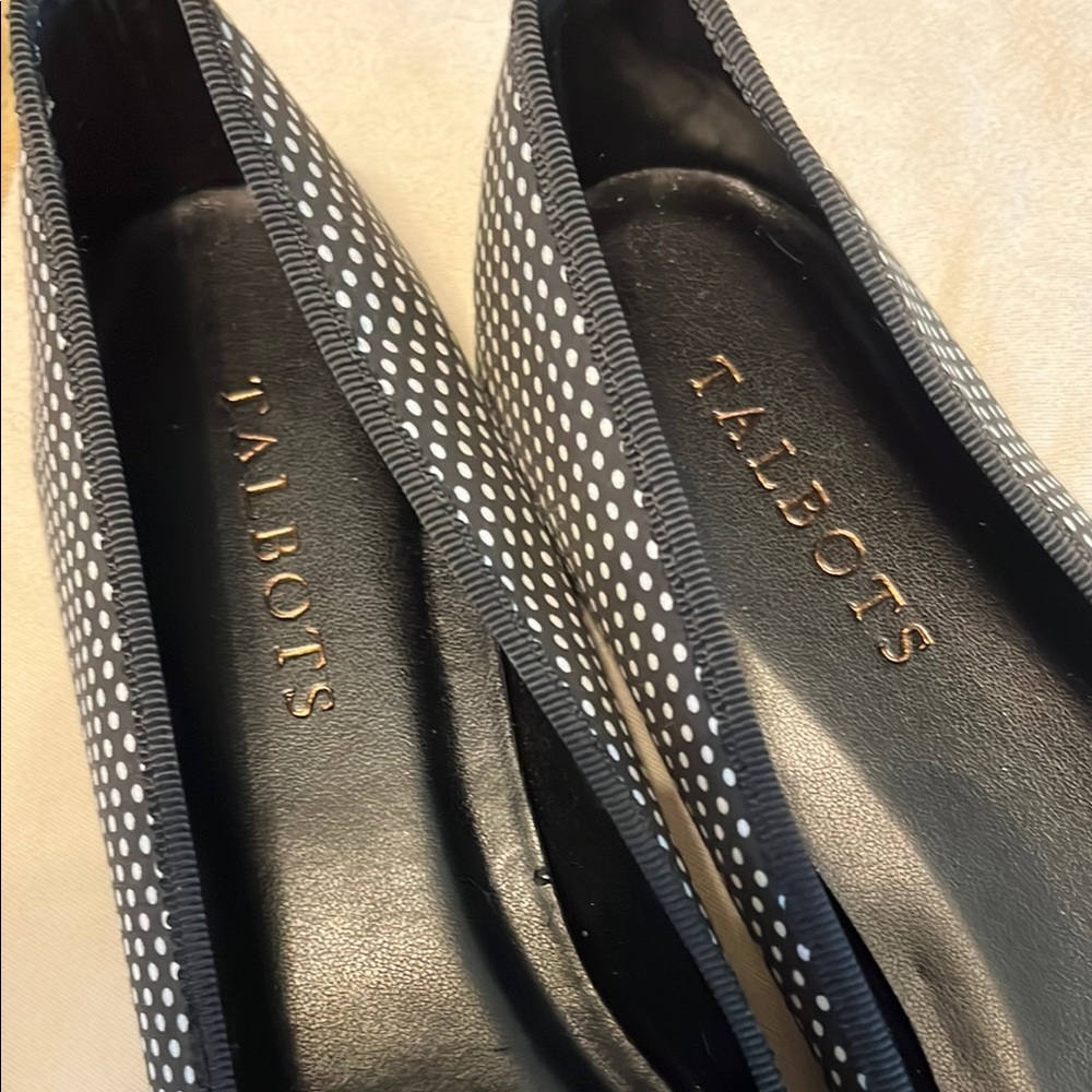 Talbots Black and White Polka Dot Flats - Picture 2 of 8